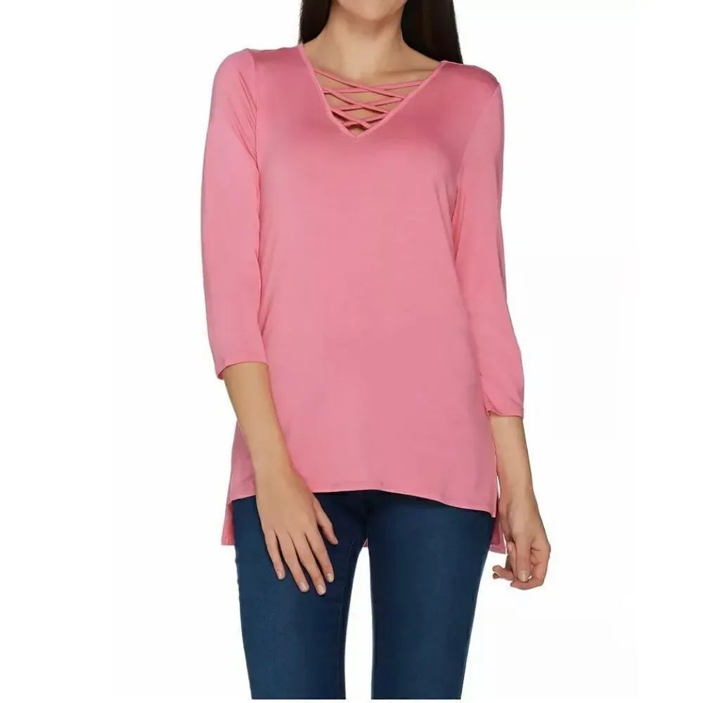 Laurie Felt Lace Up Neckline Knit Top